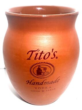 Tito’s Handmade Terracotta Ceramic Clay 10oz vodka / cocktail cup